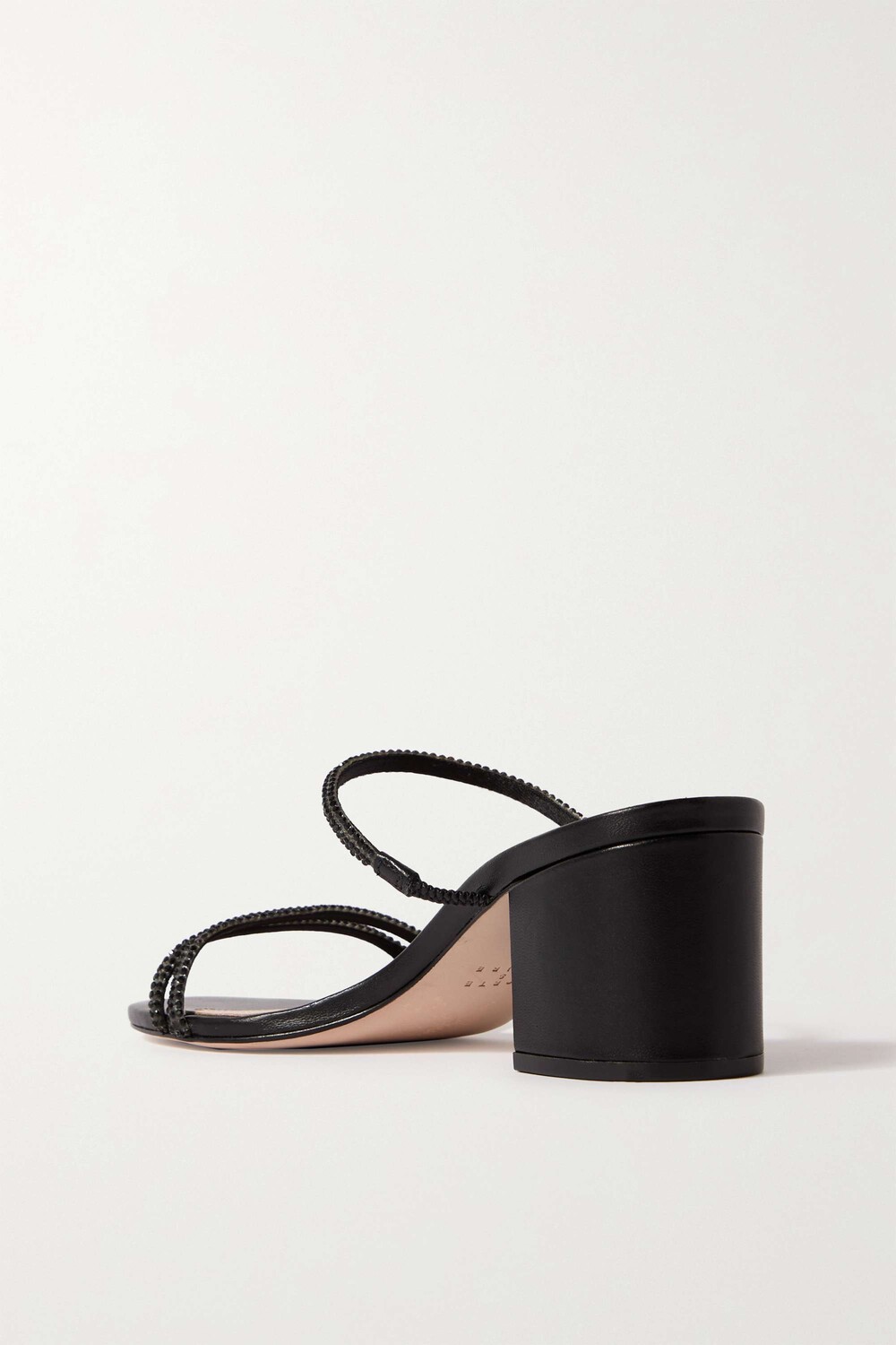 

PORTE & PAIRE Кожаные мюли с кристаллами, черный
