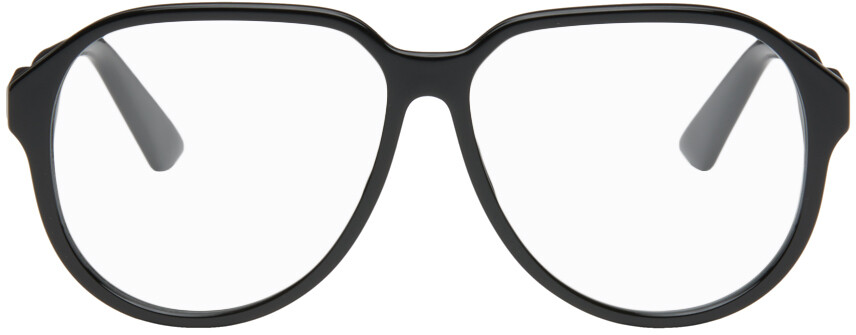 

Черные очки-авиаторы Gucci, цвет Black/Transparent