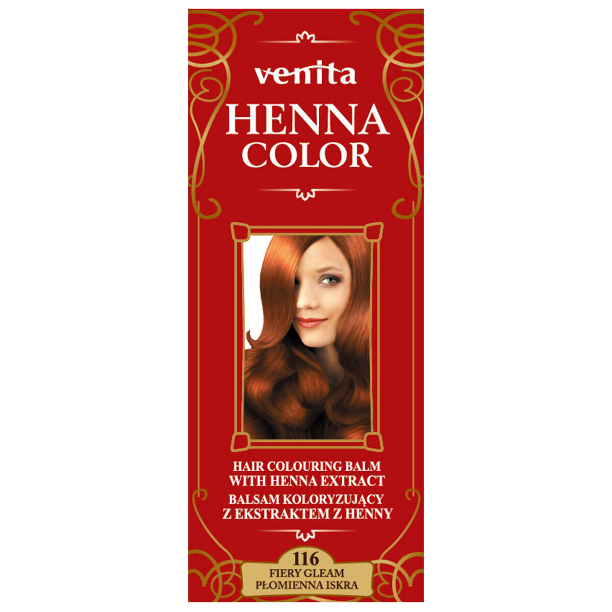 

Бальзам-краска для волос 116 огненная искра Venita Henna Color, 75 мл