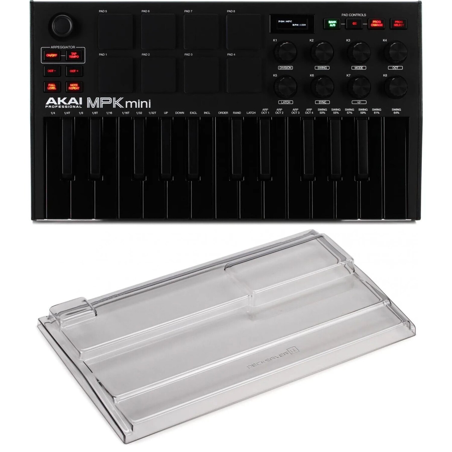

Akai Professional MPK Mini MK III Limited Edition, черный на черном, 25-клавишная клавиатура-контроллер с крышкой Decksaver
