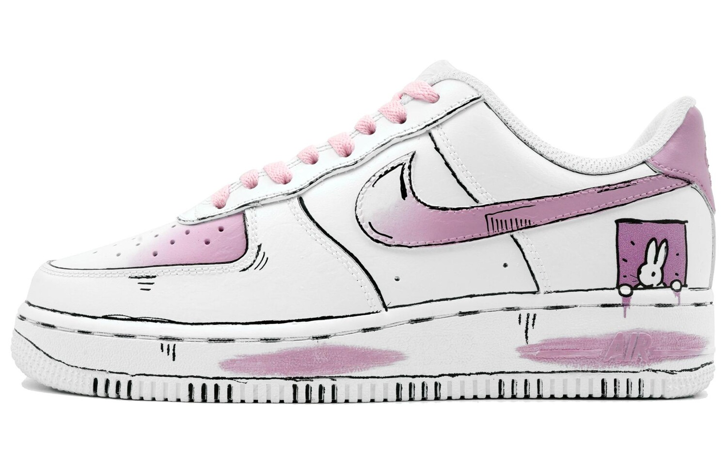 

Кроссовки Nike Air Force 1 Skateboarding Shoes Unisex Low-top Pink, белый