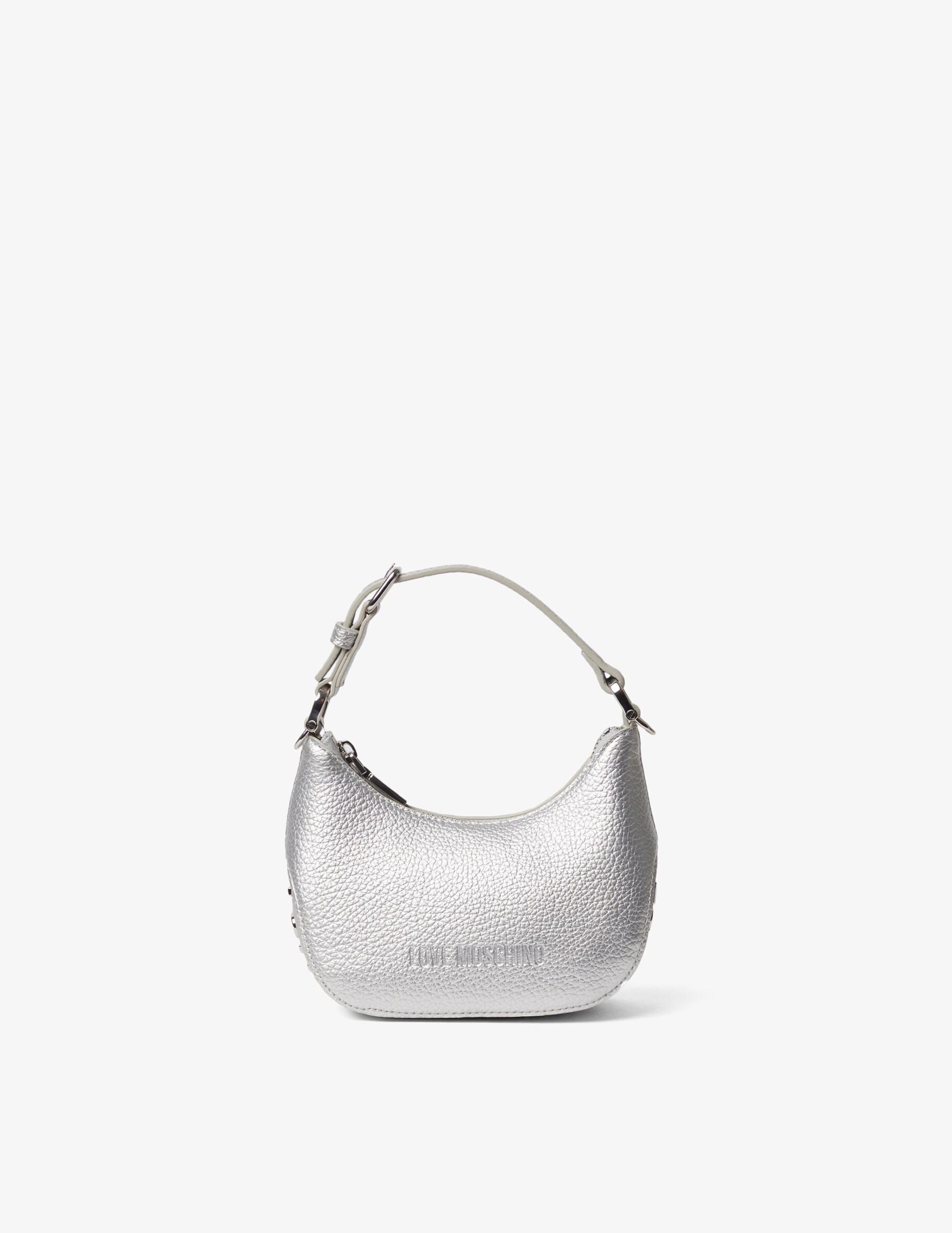 Гигантская сумка с надписью S hobo Love Moschino, серебряный