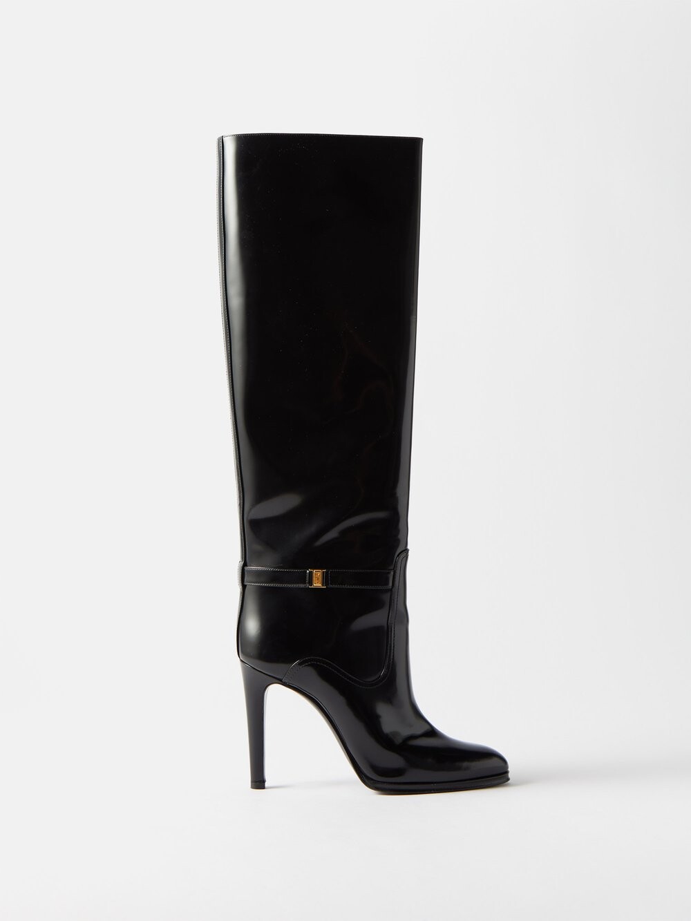 

Кожаные ботинки diane с пряжками Saint Laurent, черный