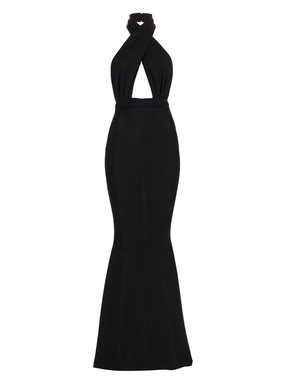 

Кайл Пятнистое платье русалки с лямкой на шее Michael Costello Collection, черный
