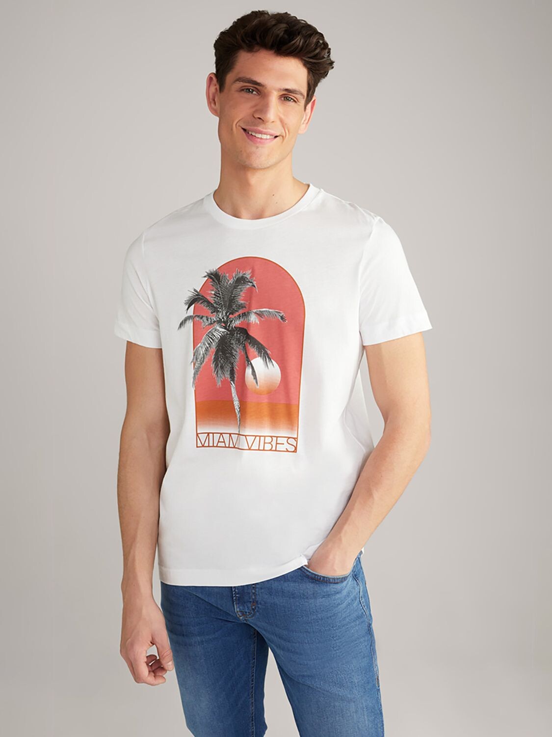 

ЙУОП! Футболка с графическим принтом Miami Vibes, натуральный цвет