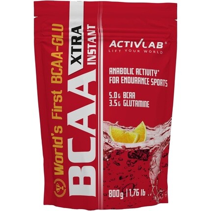 

Activlab BCAA Xtra INSTANT 800 г аминокислот 2:1:1 5000 мг 3,5 г глютамина до и после тренировки Регенерация мышц 50 порций Лимон