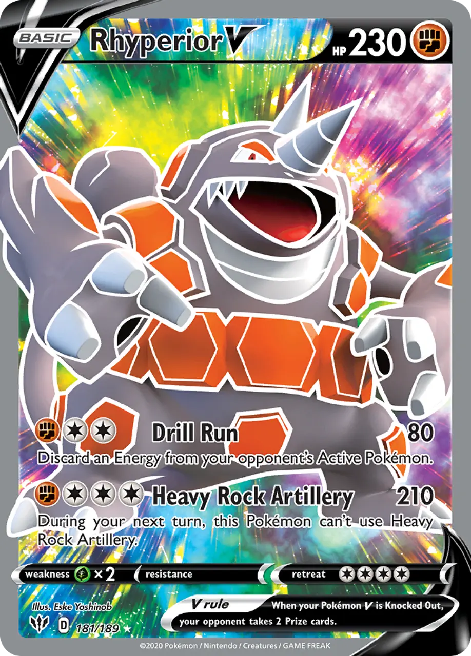 

Карточная игра Rhyperior V 181/189 - Darkness Ablaze Holofoil