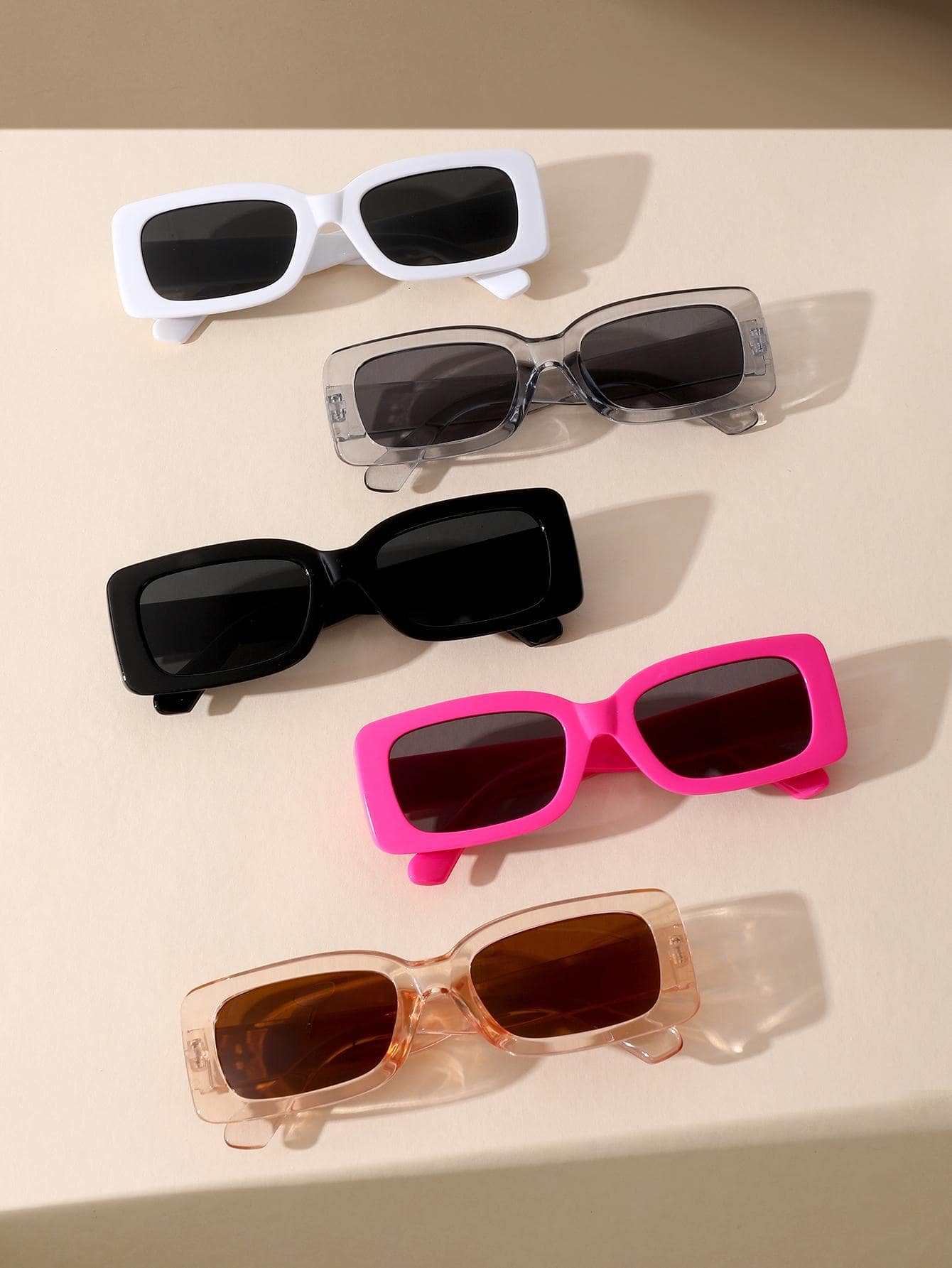 5 пар ретро женские прямоугольные квадратные оправы модные очки оттенки для лета или повседневной жизни