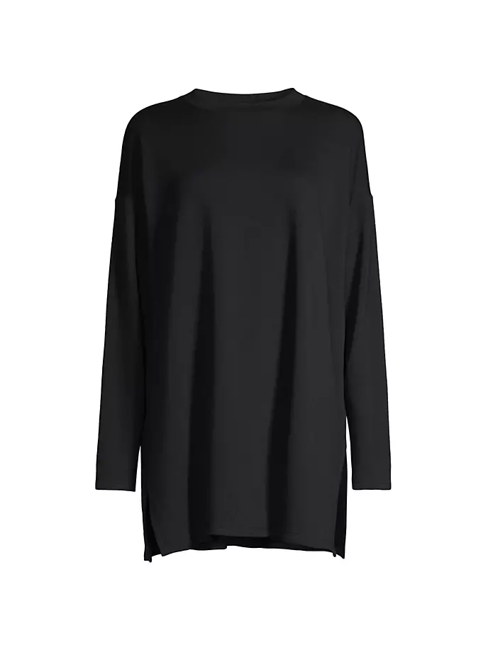 

Свободная трикотажная туника с круглым вырезом Eileen Fisher, черный
