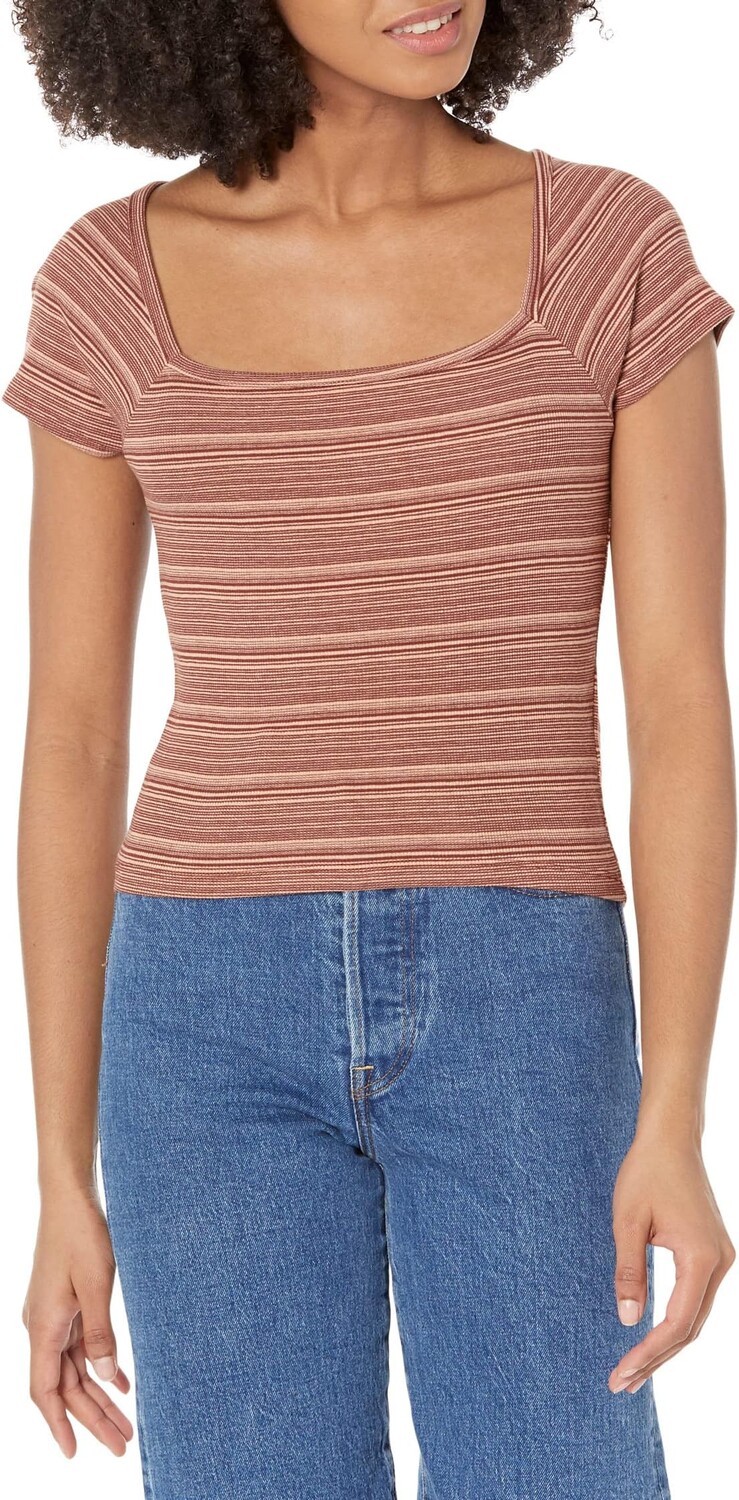 

Футболка Brightside Aruba с квадратным вырезом Madewell, цвет Ground Clay