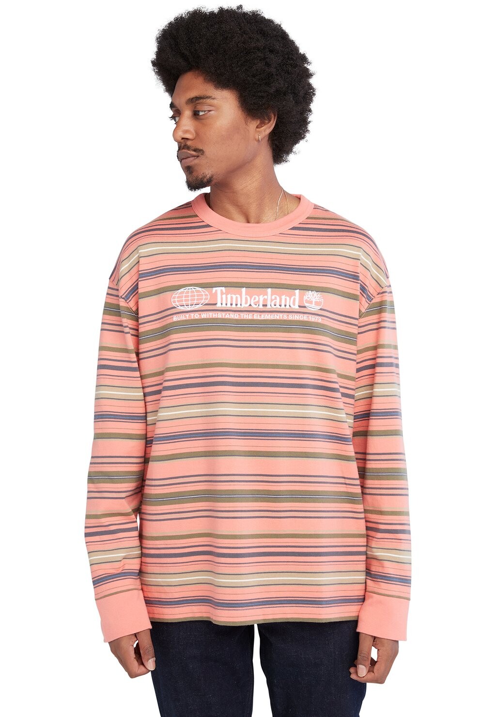 

Топ с длинными рукавами LS CREW STRIPED TEE Timberland, цвет shell pink