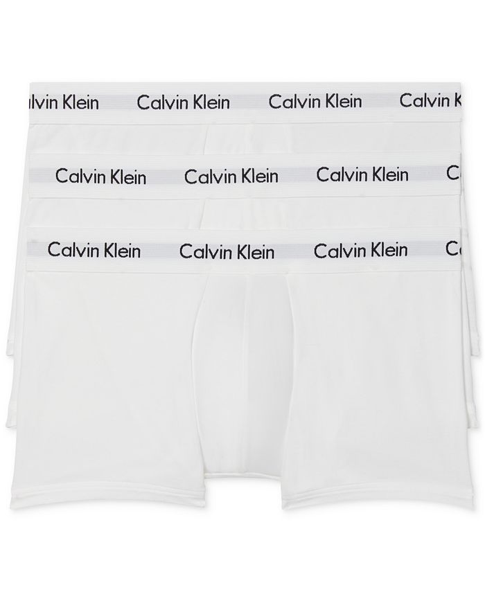 Комплект мужского хлопкового эластичного нижнего белья с низкой посадкой (3 шт.) Calvin Klein, белый