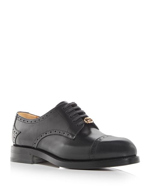 

Мужские оксфорды броги с закрытым носком Gucci, цвет Black