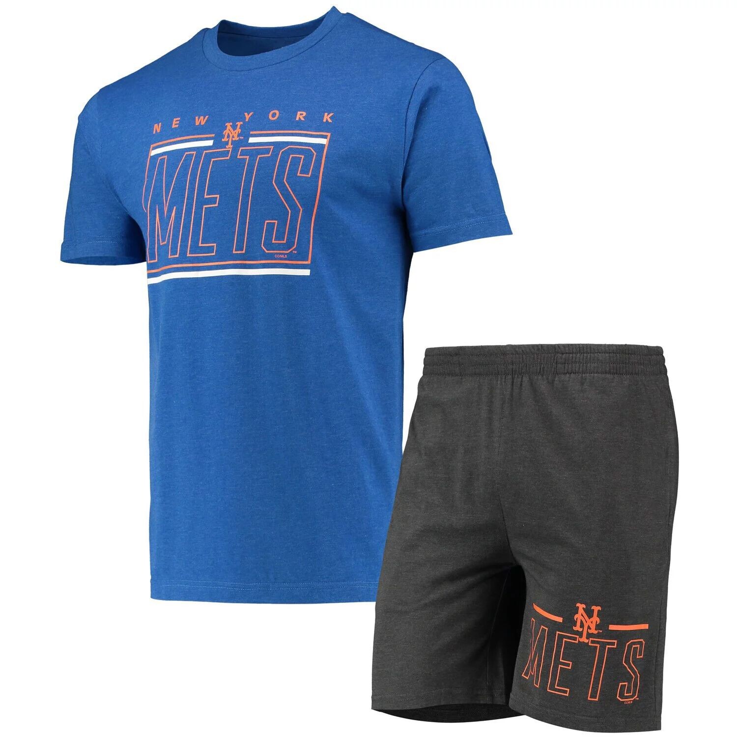 

Мужской комплект для сна с футболкой и шортами Concepts Sport Charcoal/Royal New York Mets Meter