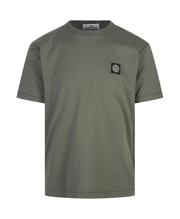 

Футболка узкого кроя из хлопкового джерси Stone Island, зеленый