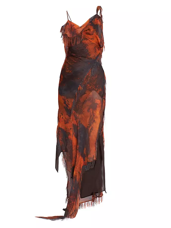 Асимметричное платье макси Dois Acne Studios, цвет rust orange