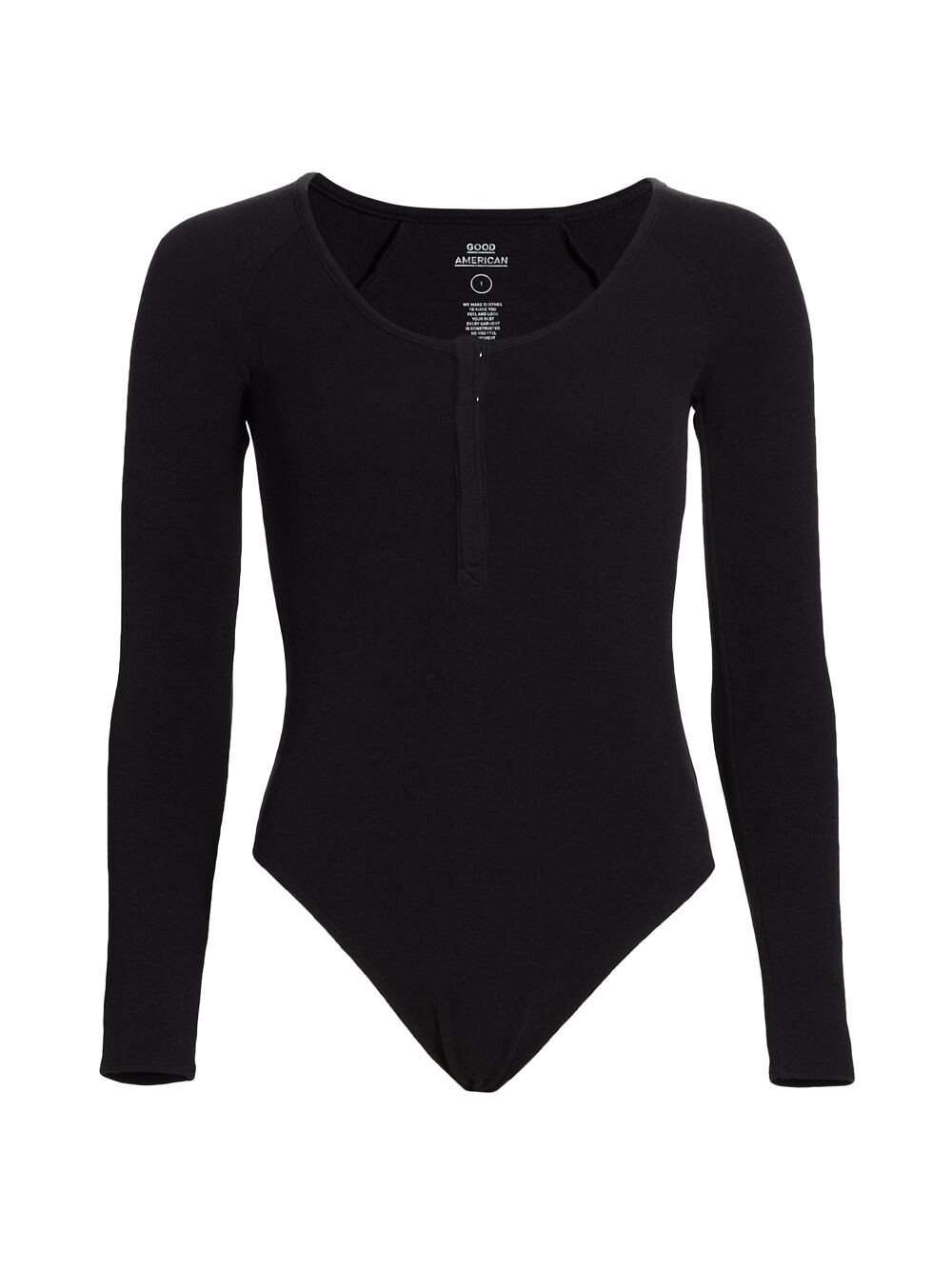 

Боди Feel Good Henley GOOD AMERICAN, черный