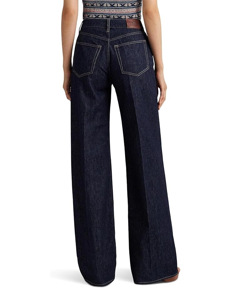 

Джинсы LAUREN Ralph Lauren Mid-Rise Wide Leg Jeans in Deep Rinse Wash, цвет Deep Rinse Wash