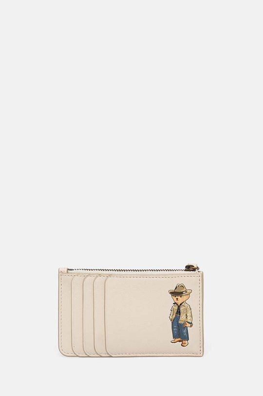 

Кожаный футляр для карт Polo Ralph Lauren, бежевый