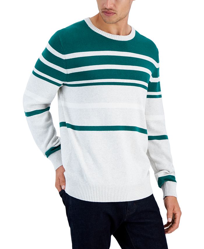 цена Мужской свитер в разные полоски Club Room, зеленый