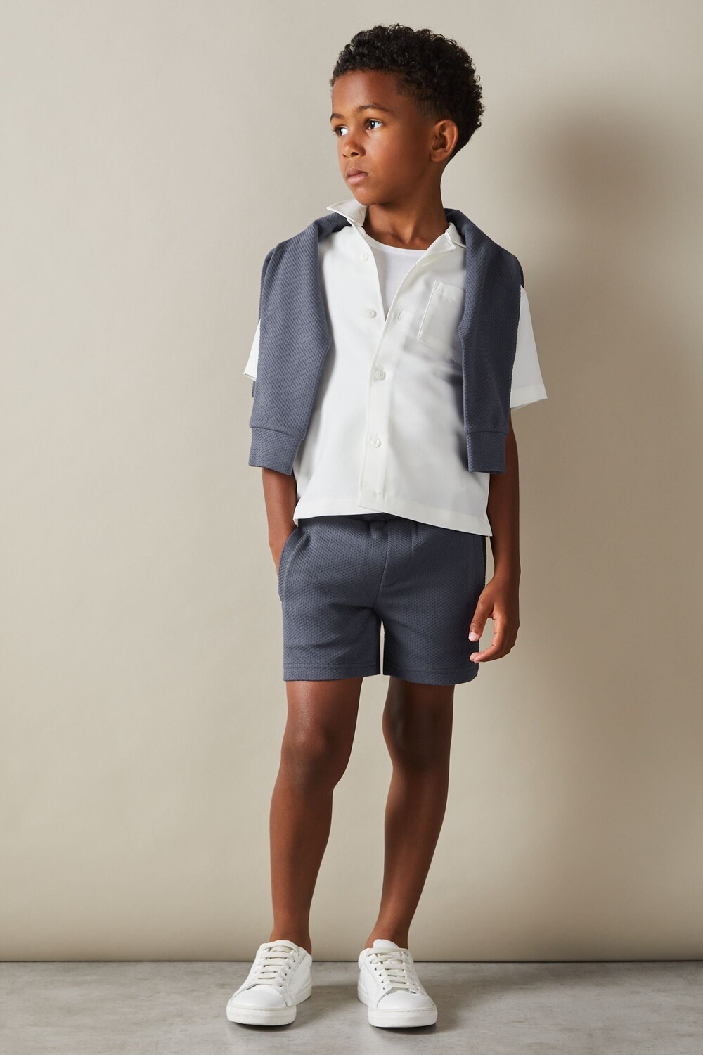 

Текстурированные шорты Robin на завязках Reiss, синий