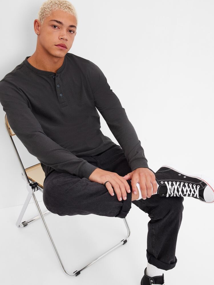 

Футболка с длинными рукавами Gap, черный