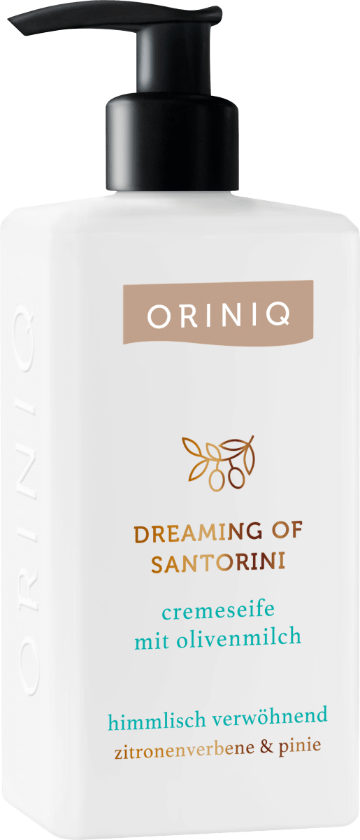 Жидкое мыло Dreaming of Santorini с оливковым молоком лимонной вербеной и ампулой. Сосна 300мл ORINIQ