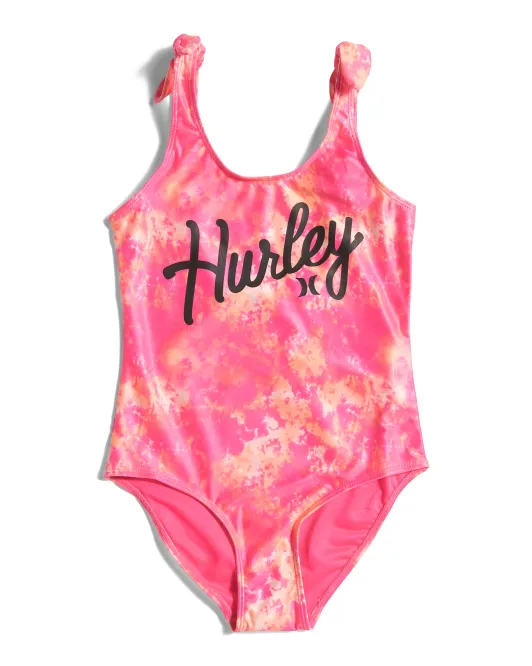 

Цельный купальник для больших девочек Hurley, розовый