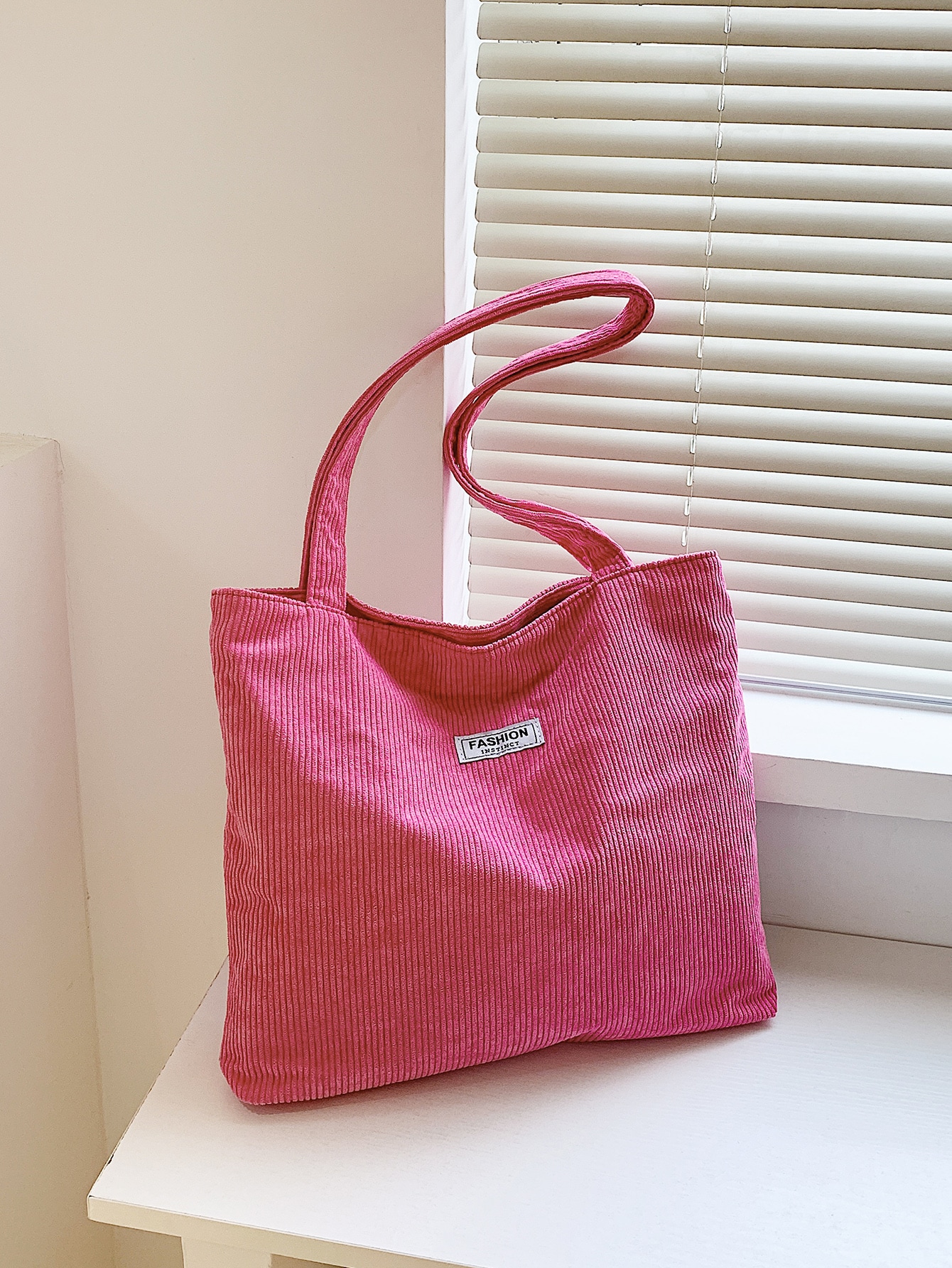 Легкая деловая повседневная большая сумка через плечо с нашивками для девочек-подростков, розовый сумка шоппер вельветовая зеленая