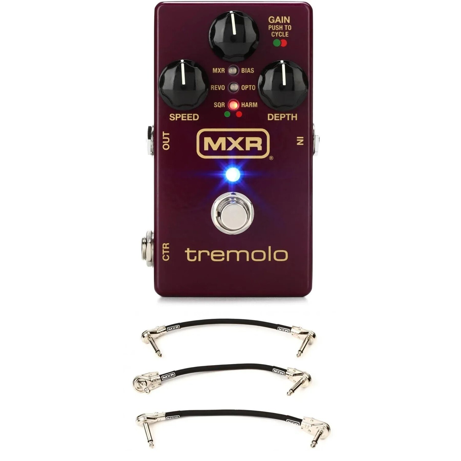 

Педаль тремоло MXR с 3 соединительными кабелями