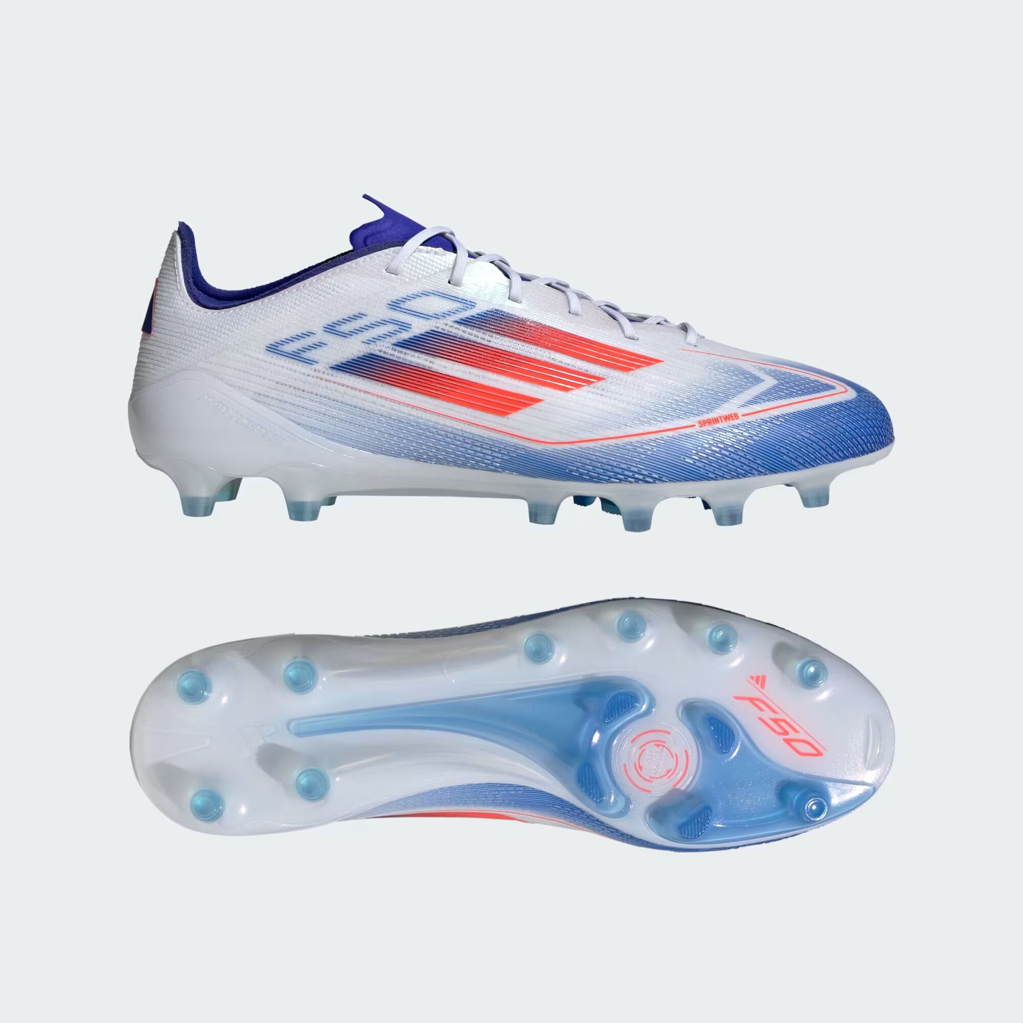 

Футбольные бутсы F50 Elite с искусственной травой Adidas, цвет Cloud White/Solar Red/Lucid Blue