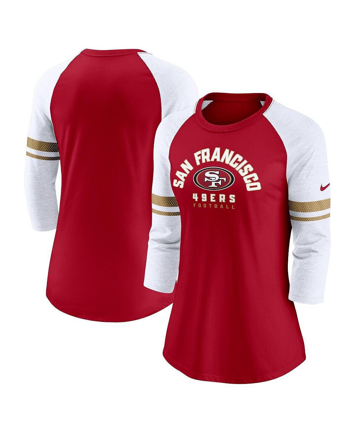 

Женская футболка Scarlet San Francisco 49ers Fashion с рукавом 3/4 реглан Nike