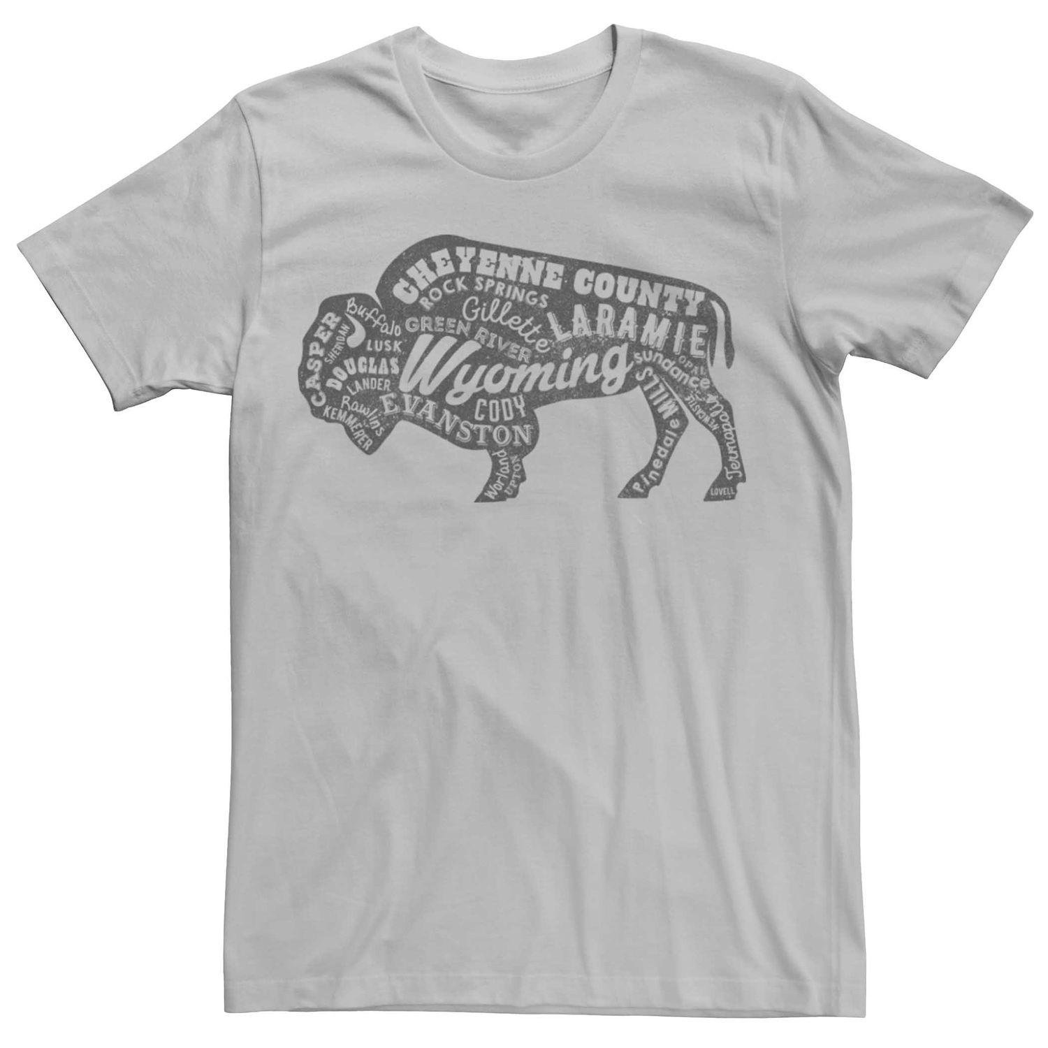 Мужская футболка с рисунком Wyoming Buffalo Licensed Character