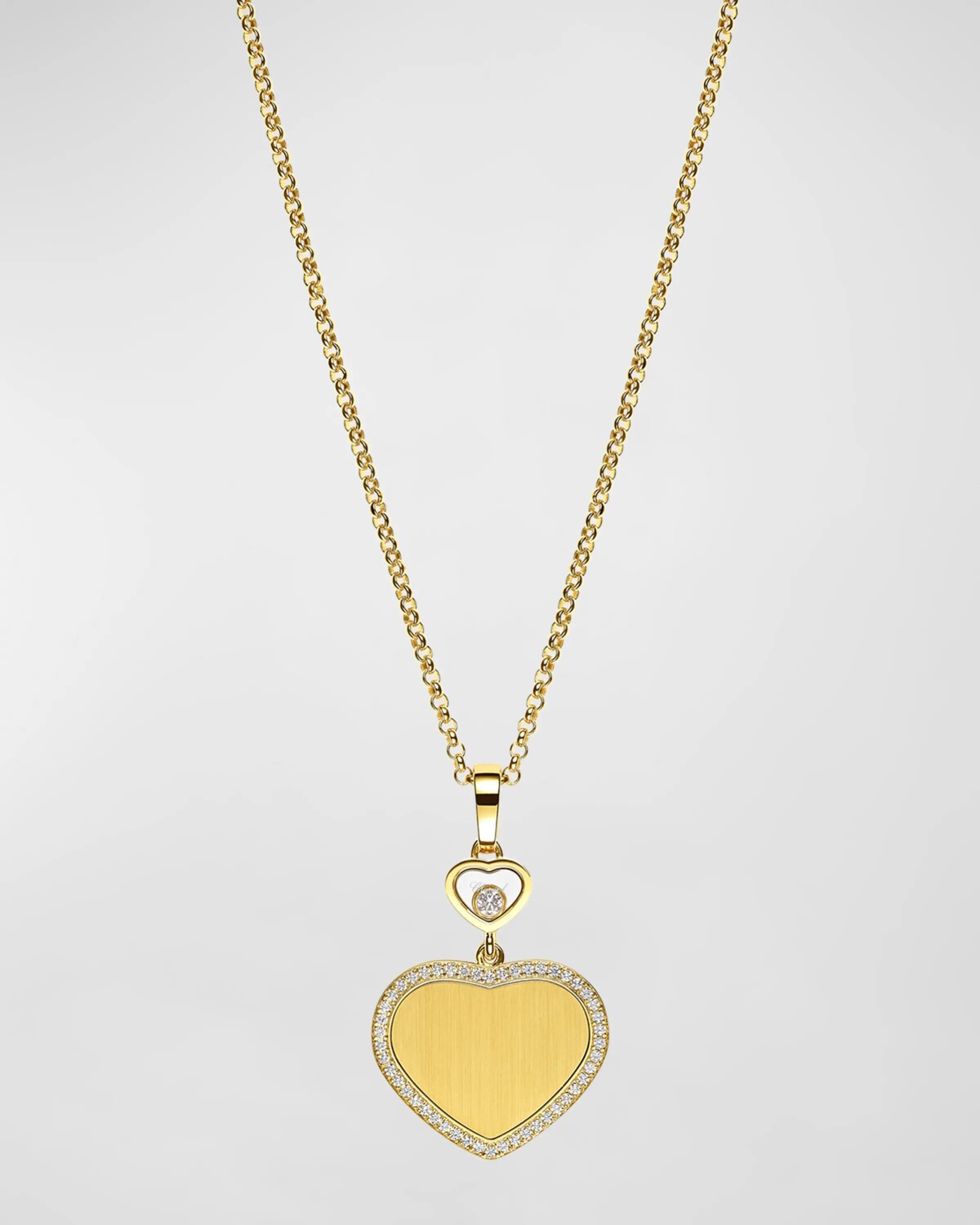 

Ожерелье с подвеской Happy Hearts из желтого золота 18 карат с бриллиантами Chopard, цвет Yellow Gold