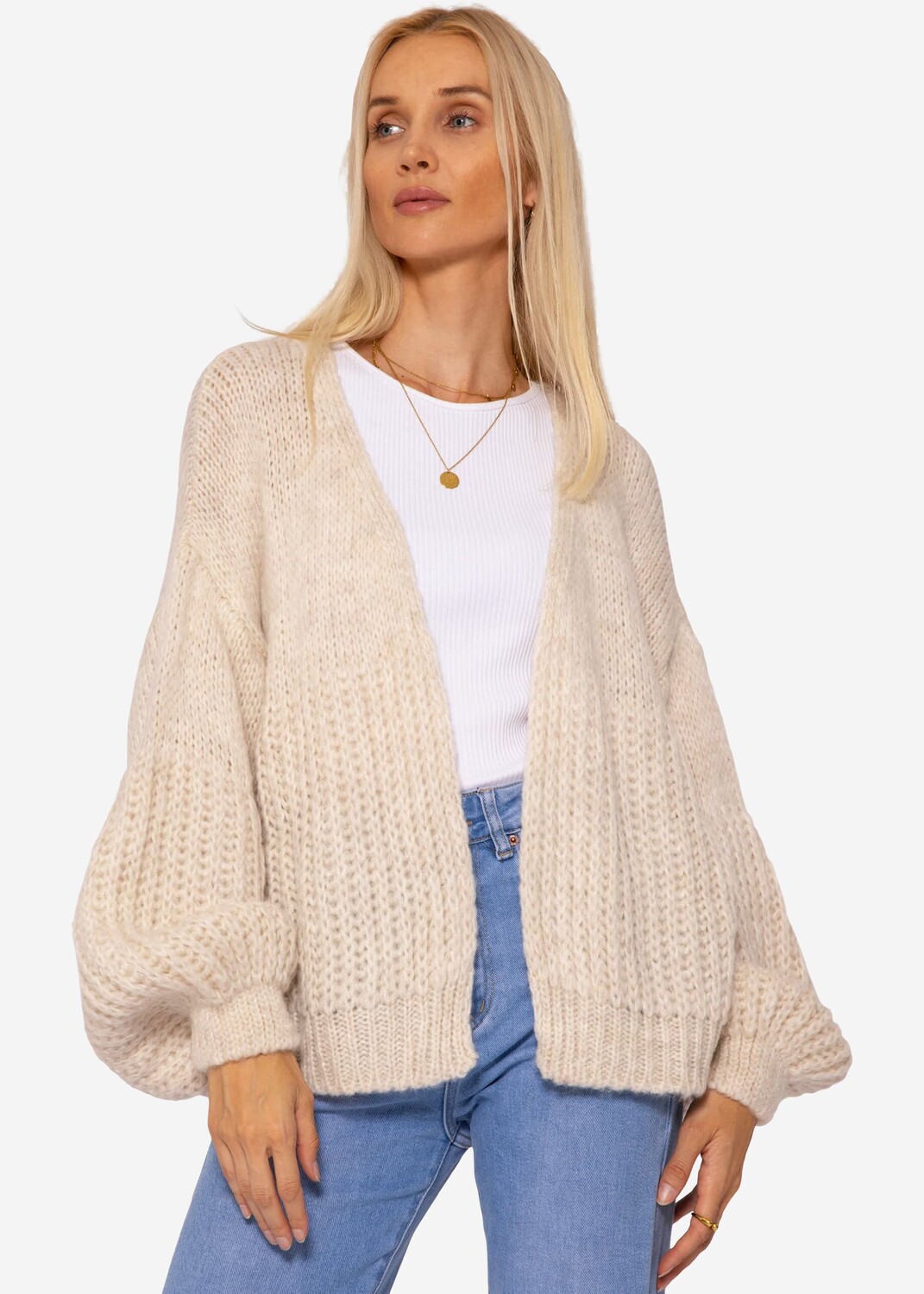 

Кардиган SASSYCLASSY Oversize Strick, светло-бежевый