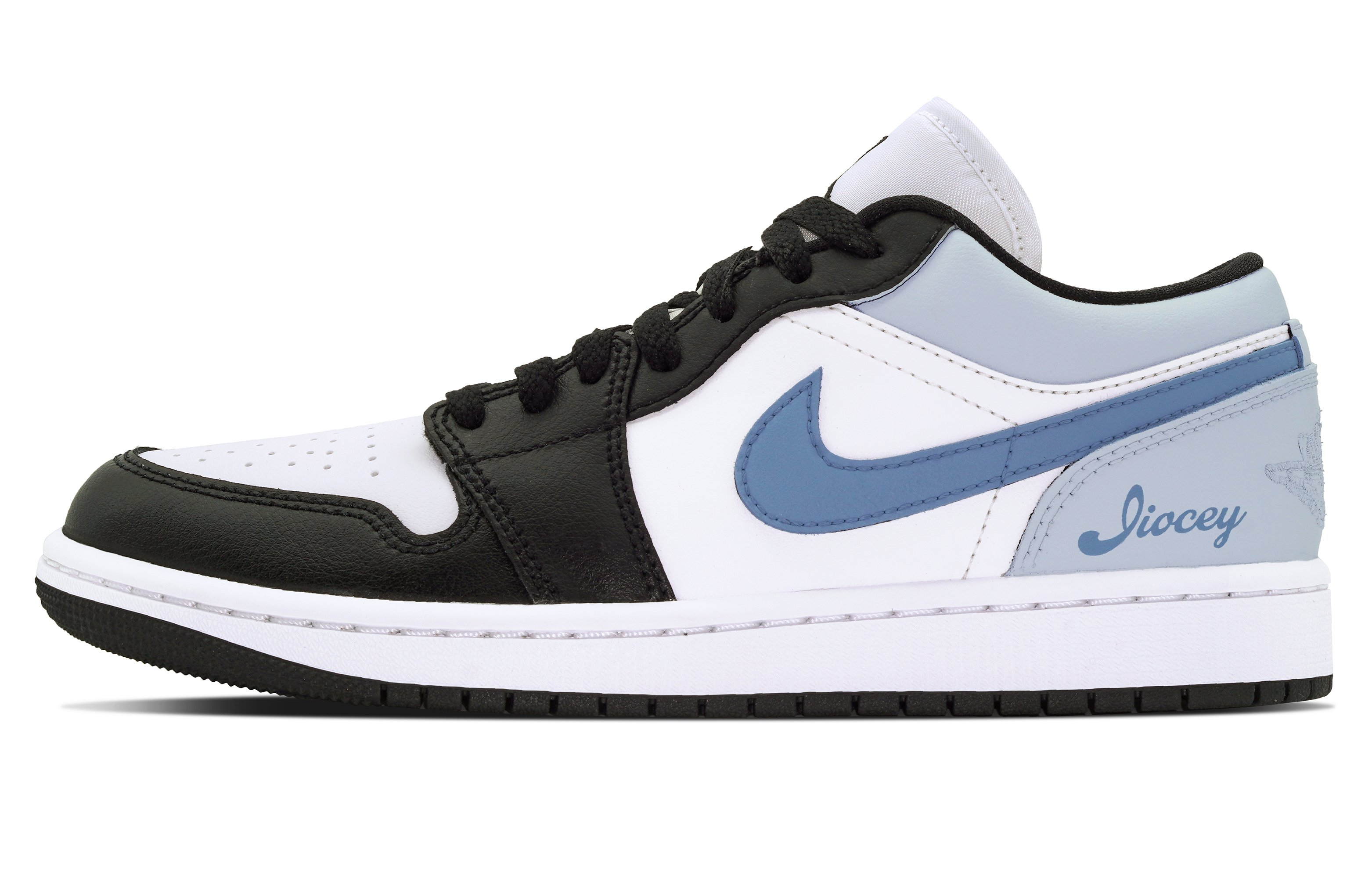 

Кроссовки Air Jordan 1 Vintage Basketball Shoes Women's Low-top Black/white/blue, черный/синий