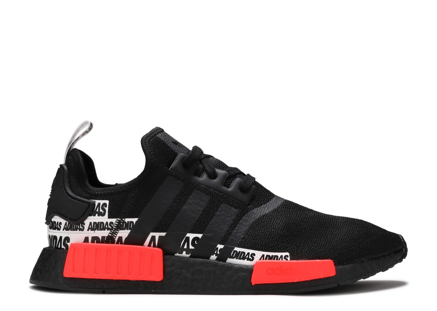 Кроссовки adidas Nmd_R1 'Wordmark Heel Stripe - Black Solar Red', черный кроссовки adidas superstar wordmark heel stripe white black черный