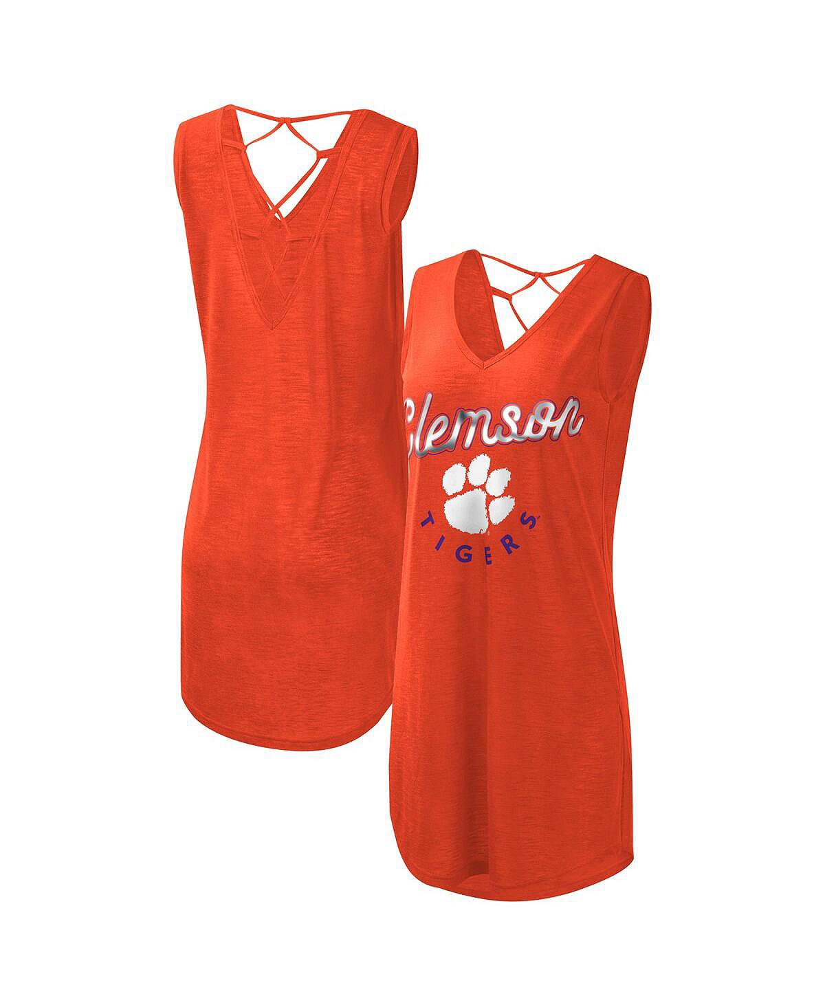 цена Женское оранжевое прикрытое платье с v-образным вырезом Clemson Tigers Game Time Burnout G-III 4Her by Carl Banks