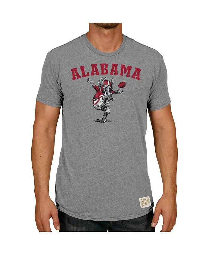 

Мужская серая футболка Alabama Crimson Tide в винтажном стиле Punting Big Al Tri-Blend Original Retro Brand, серый