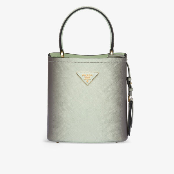 

Маленькая кожаная сумка Panier с верхней ручкой Prada, зеленый