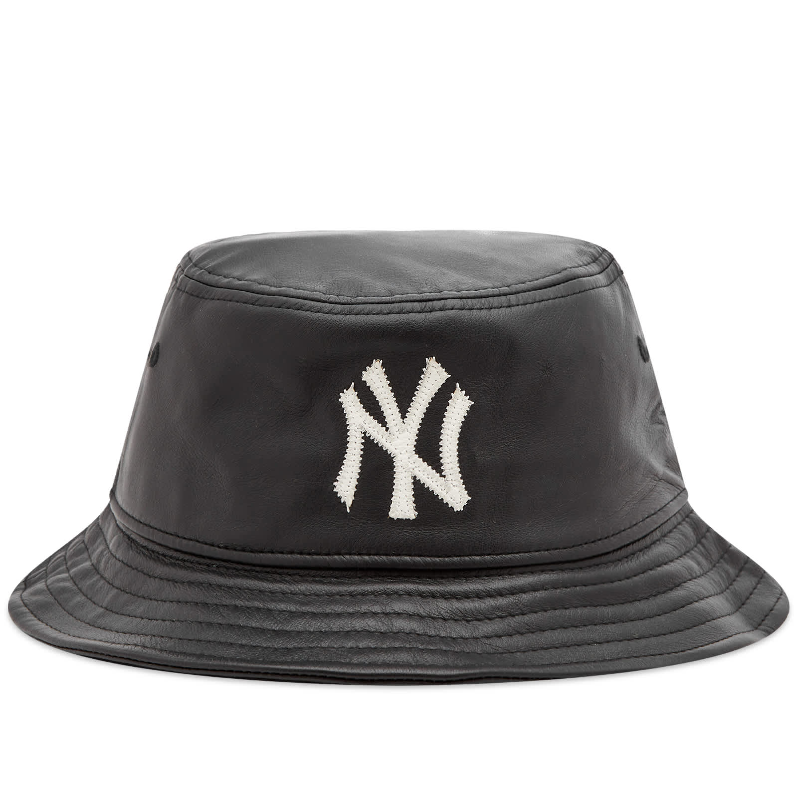 Панама New Era New York Yankees Leather, черный хлопковая футболка нью йорк янкиз new era черный