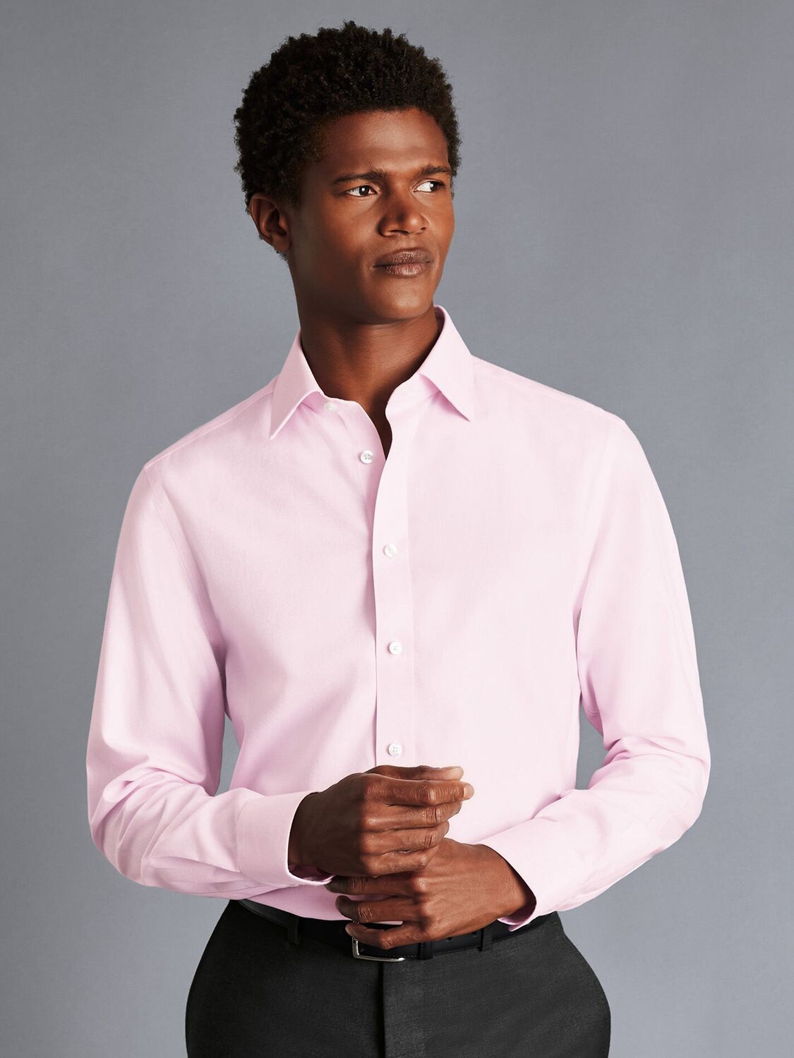 

Рубашка классического кроя Charles Tyrwhitt Royal Oxford, светло-розовая
