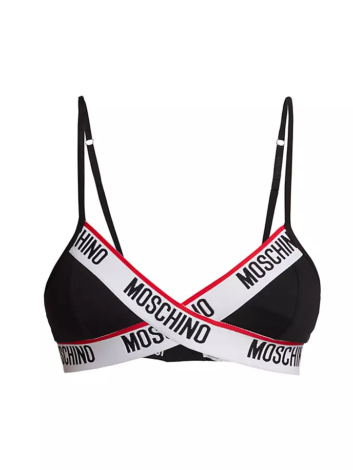 

Бюстгальтер с треугольными чашками и логотипом Moschino, черный