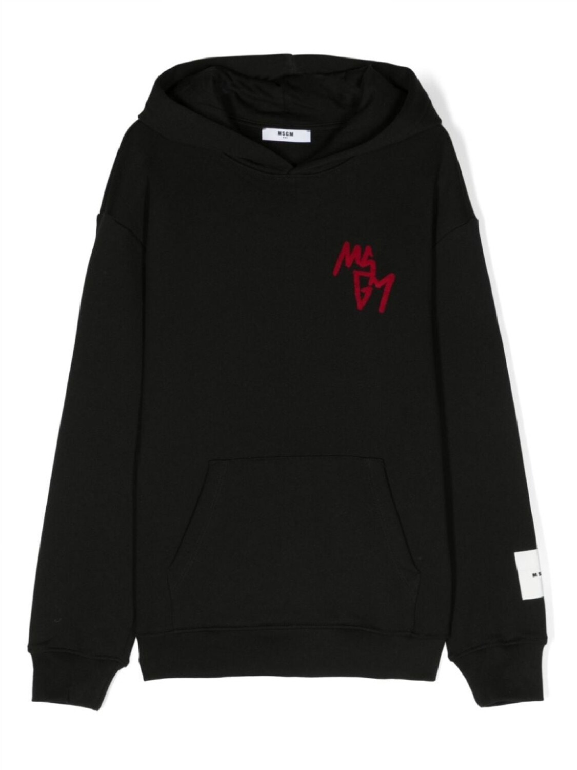 

MSGM Kids худи с вышитым логотипом, черный