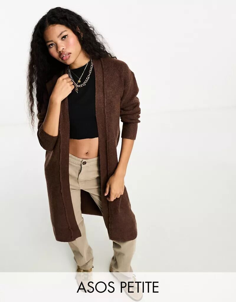 

Коричневый кардиган макси ASOS DESIGN Petite