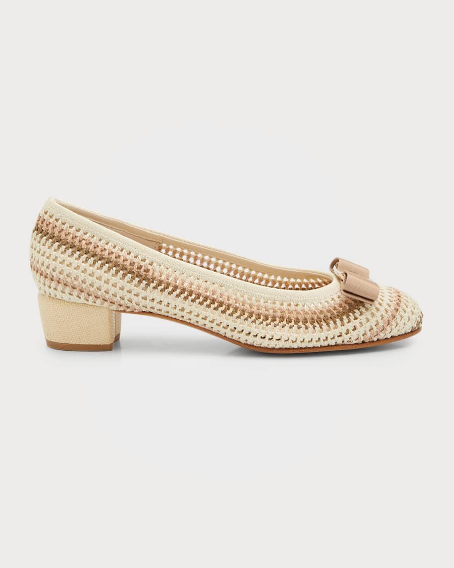 

Балетки из тканого хлопка с бантом Ferragamo