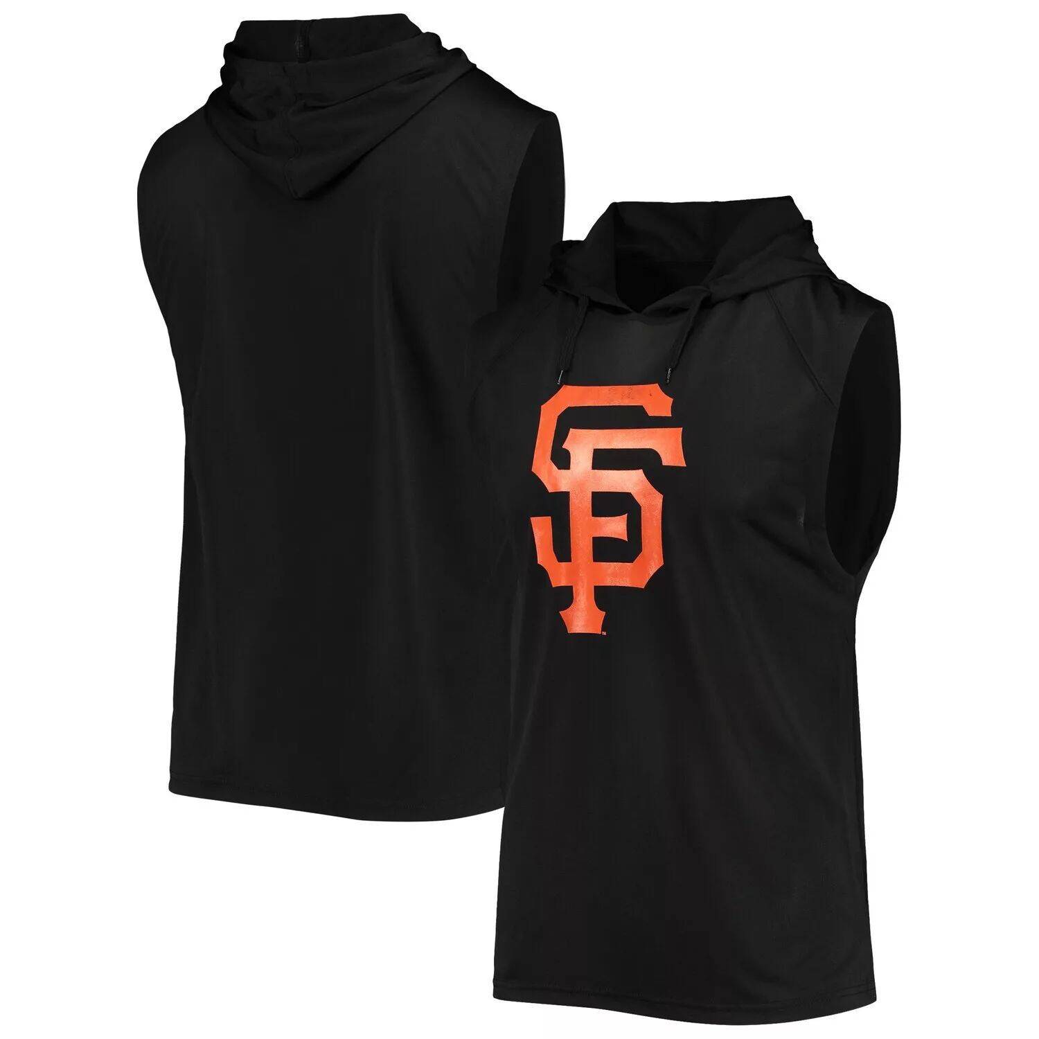 

Мужской черный пуловер без рукавов Stitches San Francisco Giants с капюшоном