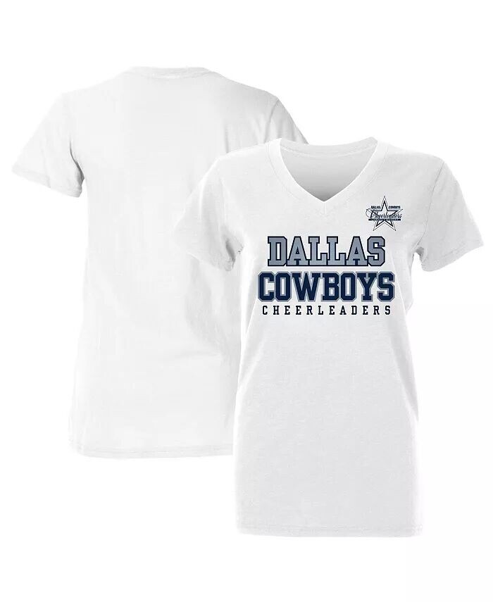 

Женская белая футболка Cheerleaders с v-образным вырезом Dallas Cowboys, белый