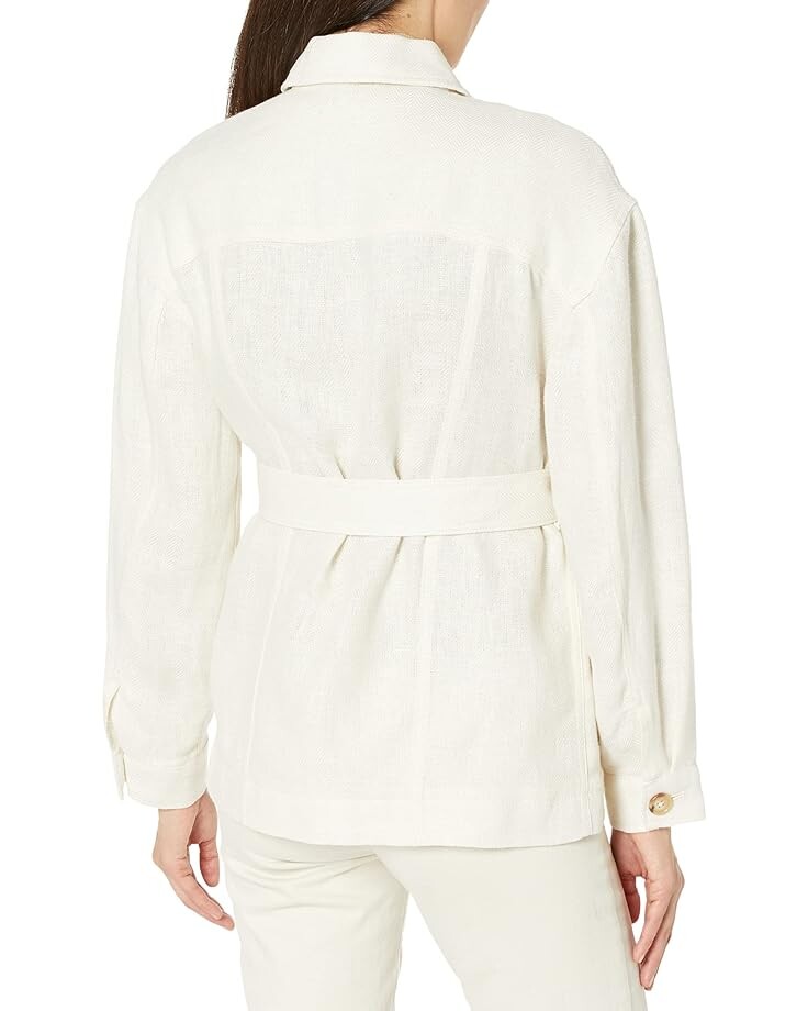 

Куртка LAUREN Ralph Lauren Belted Herringbone Linen Shirt Jacket, цвет Mascarpone Cream