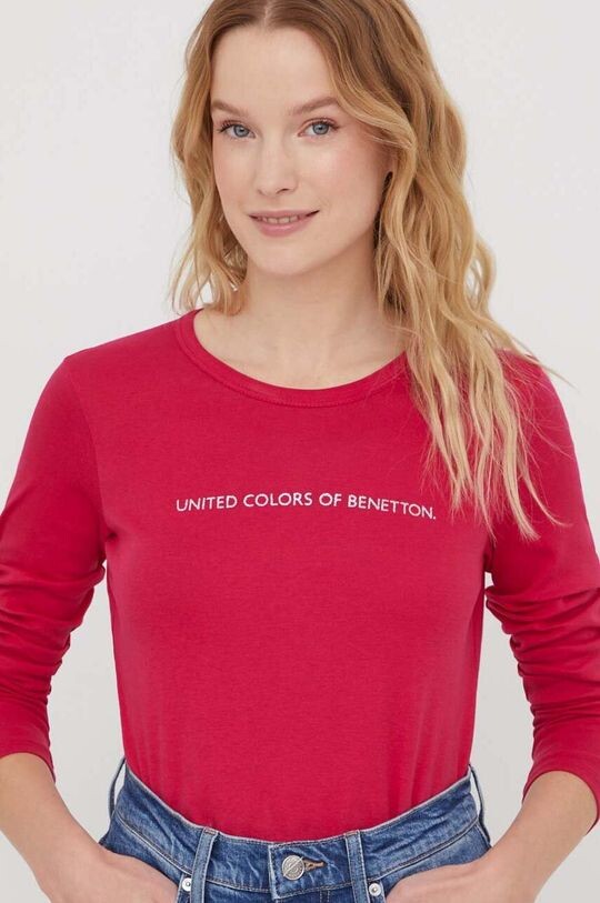 

Хлопок с длинным рукавом United Colors of Benetton, розовый